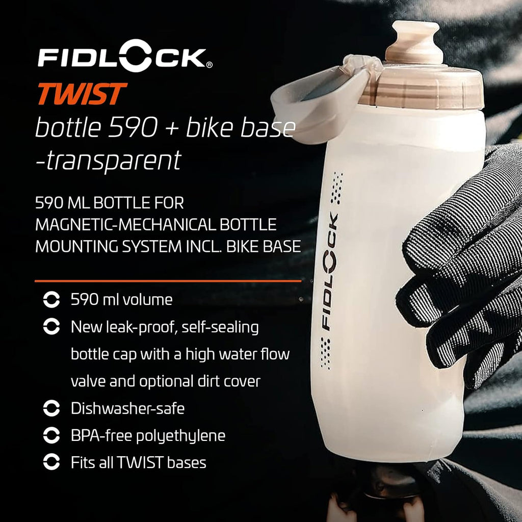 TWIST Bottle 590 + Bike Base Clear 590Ml 590Ml, Clear