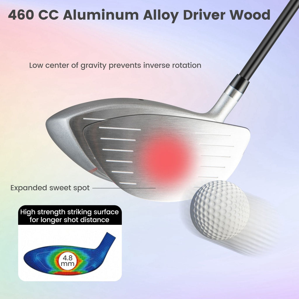 Ladies' 9 Pieces Complete Golf Club Set with 460Cc Alloy Driver